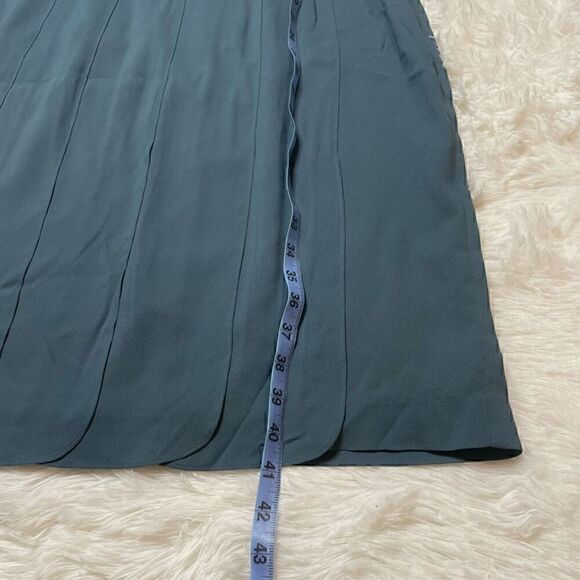 Ann Taylor Silk Blue Pleated Dress Formal Size 14 NWT MSRP $178 - Picture 4 of 11